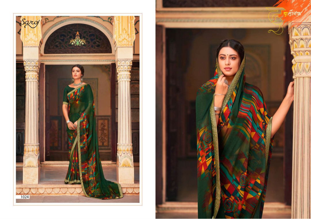 Saroj Victoria 3 Printed Ethnic Wear Georgette Designer Saree Collection